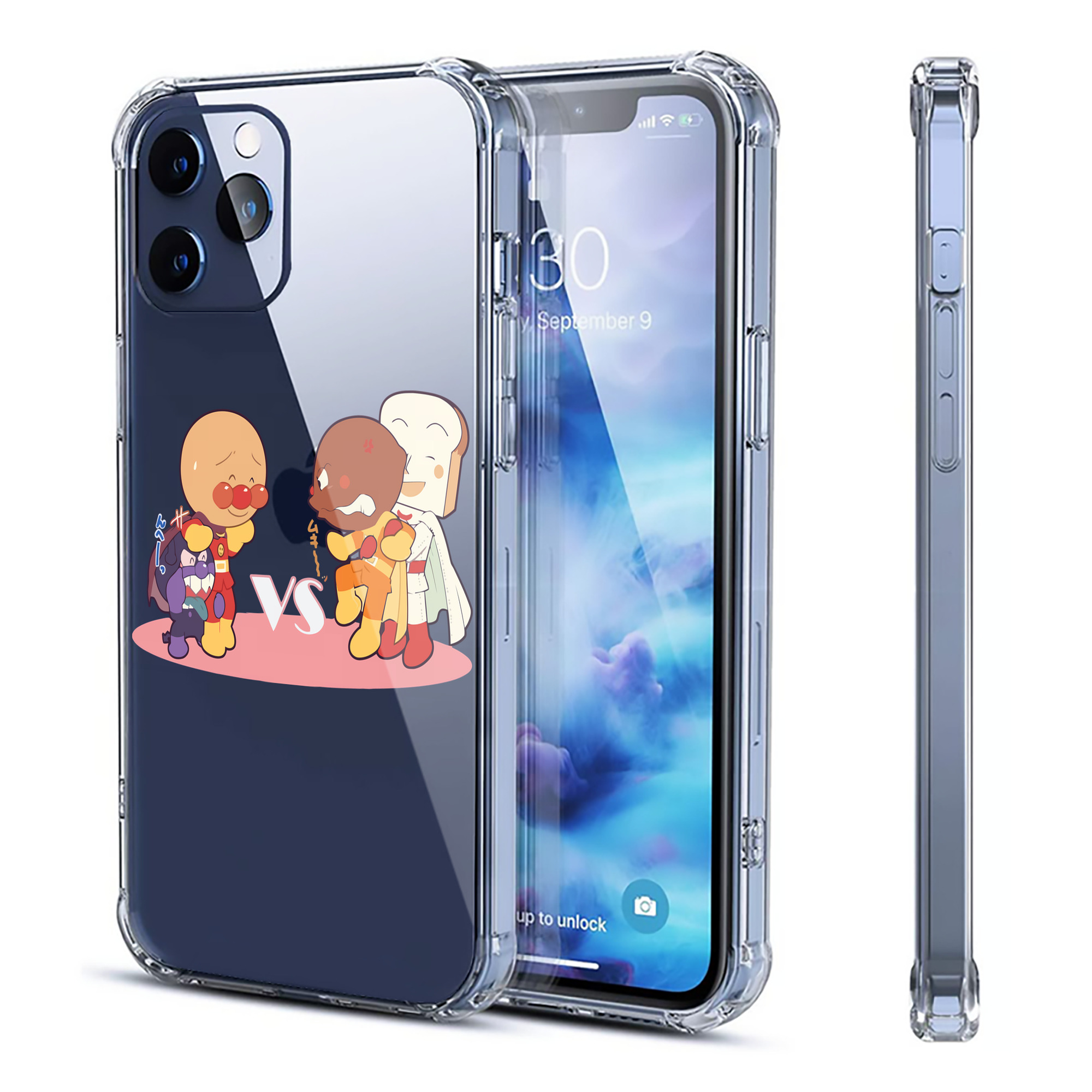 （画像用） アンパンマン Anpanman 【iPhone 12シリーズ対応】透明スマホケース（クリアソフトケース）